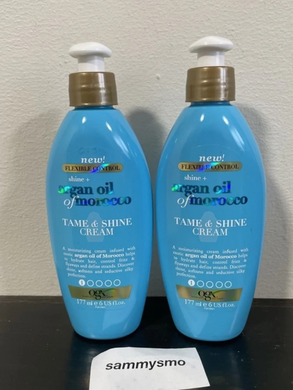 OGX Flexible Control Argan Oil Of Morocco Tame & Shine Cream 6 Oz. Each, x2